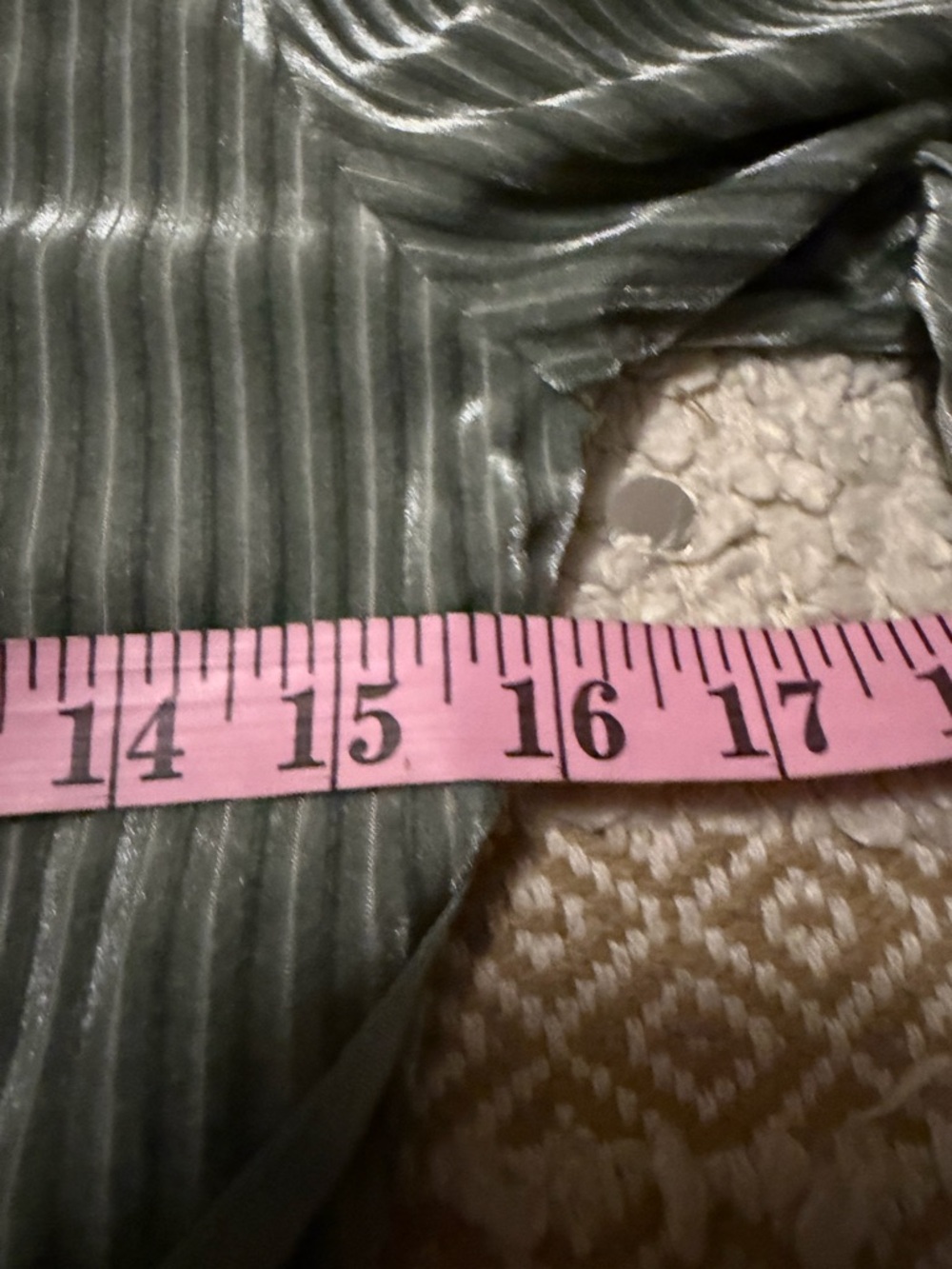 Haute Monde Sage Green Long-Sleeve Corset Crop Top size medium euc - Picture 4 of 5